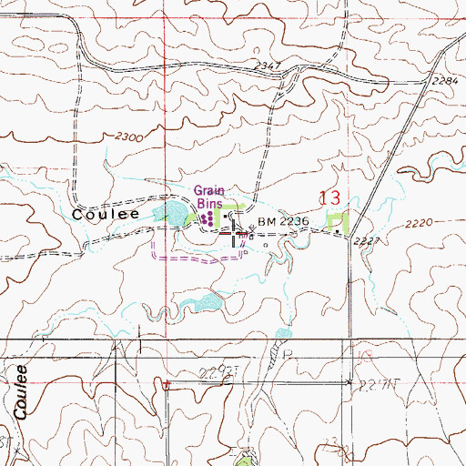 Topographic Map of Patch Coulee, MT