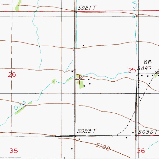 Topographic Map of Patterson Ranch, MT