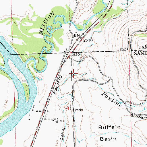 Topographic Map of Pauline Creek, MT