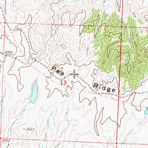 Topographic Map of Pea Ridge, MT