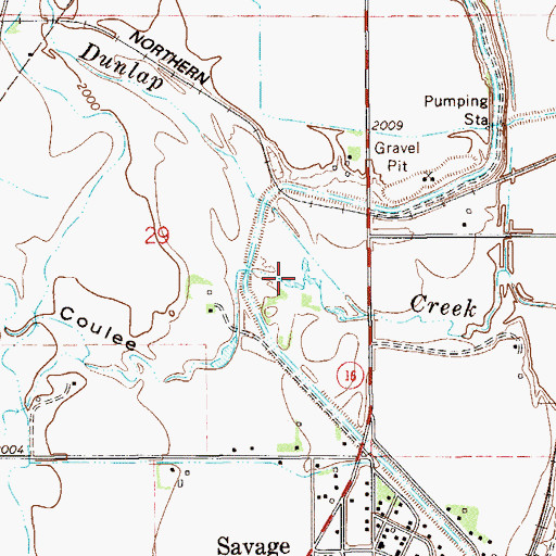 Topographic Map of Peabody Coulee, MT