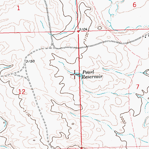 Topographic Map of Pearl Reservoir, MT