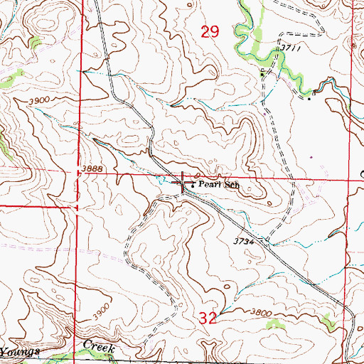 Topographic Map of Pearl School (historical), MT