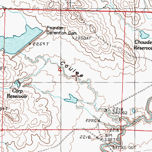 Topographic Map of Pearson Coulee, MT