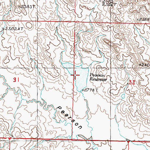 Topographic Map of Pearson Reservoir, MT