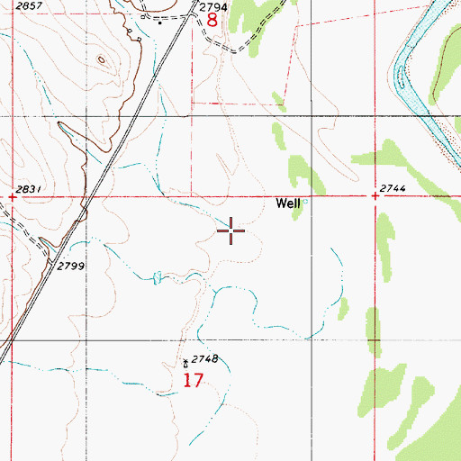 Topographic Map of Peas Creek, MT