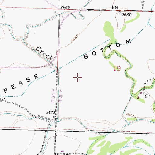 Topographic Map of Pease Bottom, MT