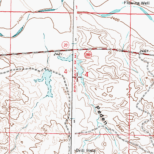 Topographic Map of Peden Coulee, MT