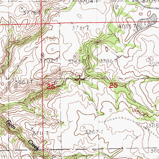 Topographic Map of Peel Creek, MT