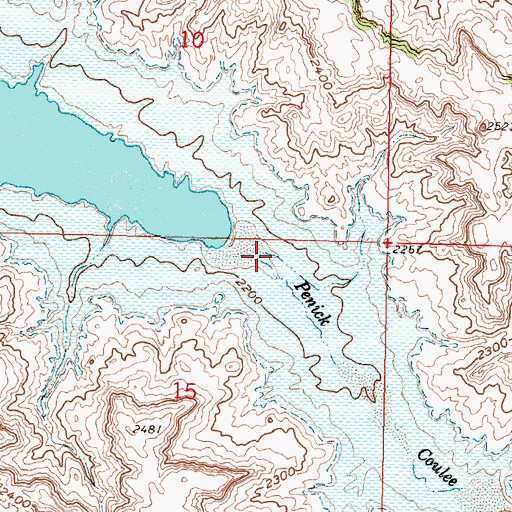 Topographic Map of Penick Coulee, MT