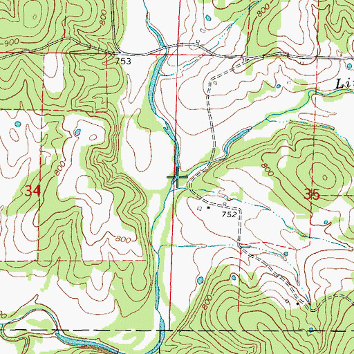 Topographic Map of Little Creek, AR