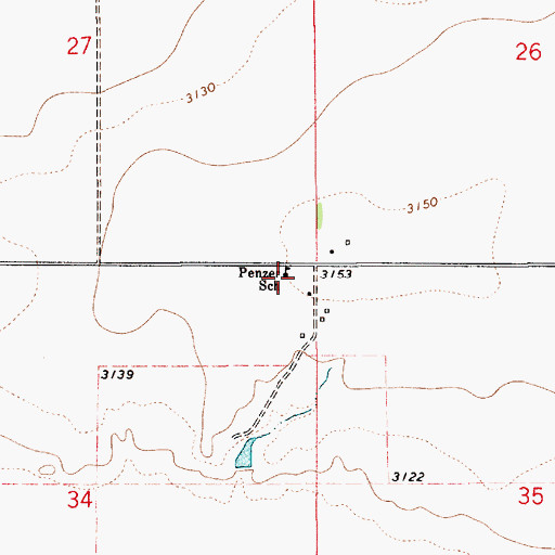 Topographic Map of Penzer School (historical), MT
