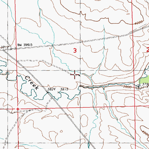Topographic Map of Peoples Creek School, MT