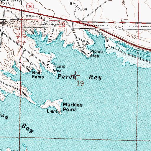 Topographic Map of Perch Bay, MT