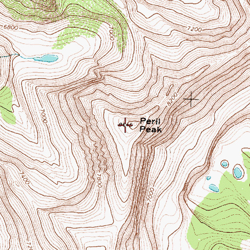 Topographic Map of Peril Peak, MT