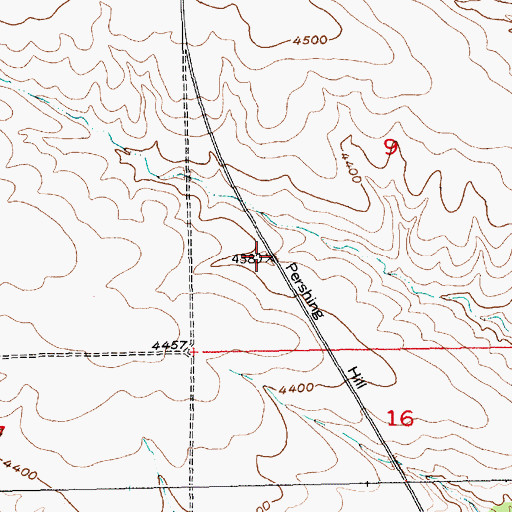 Topographic Map of Pershing Hill, MT