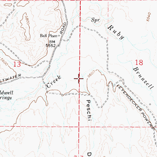 Topographic Map of Peschi Draw, MT