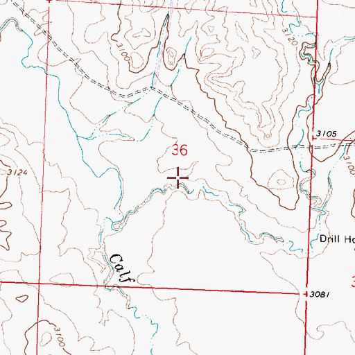 Topographic Map of Peterson Coulee, MT