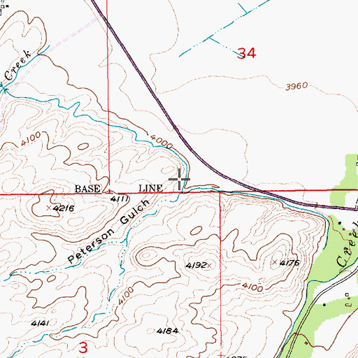 Topographic Map of Peterson Gulch, MT