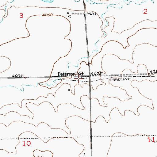 Topographic Map of Peterson School (historical), MT