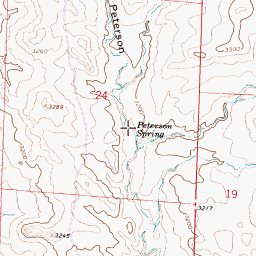 Topographic Map of Peterson Spring, MT