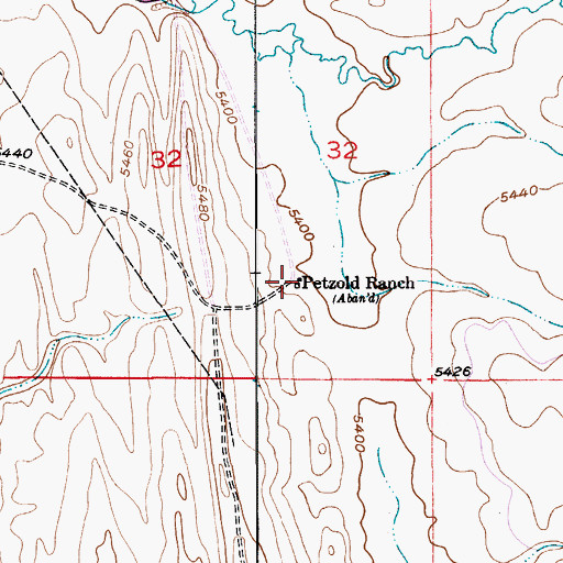 Topographic Map of Petzold Ranch, MT