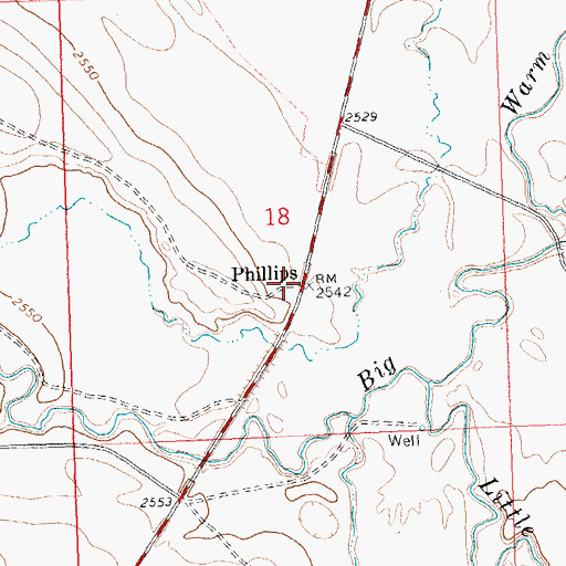 Topographic Map of Phillips, MT