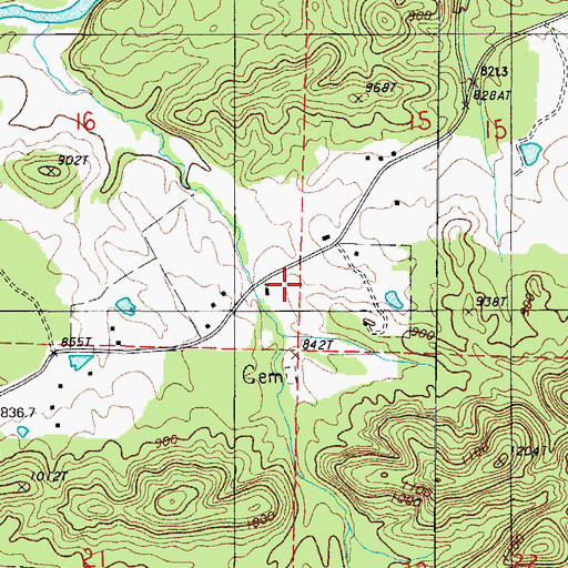 Topographic Map of Little Hope Baptist Church, AR