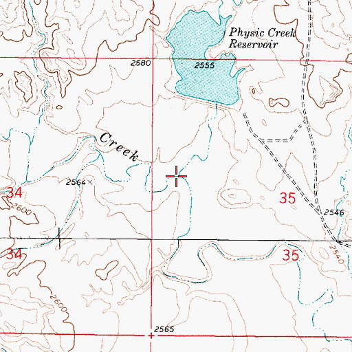 Topographic Map of Physic Creek, MT