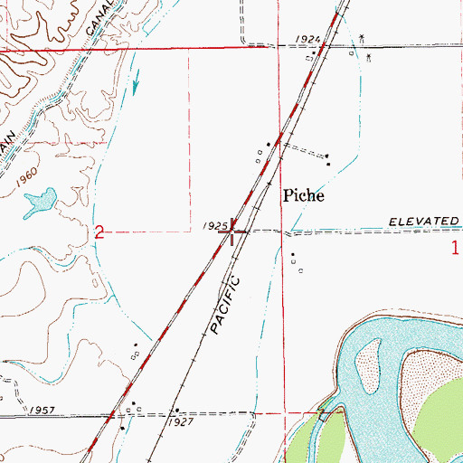Topographic Map of Piche, MT