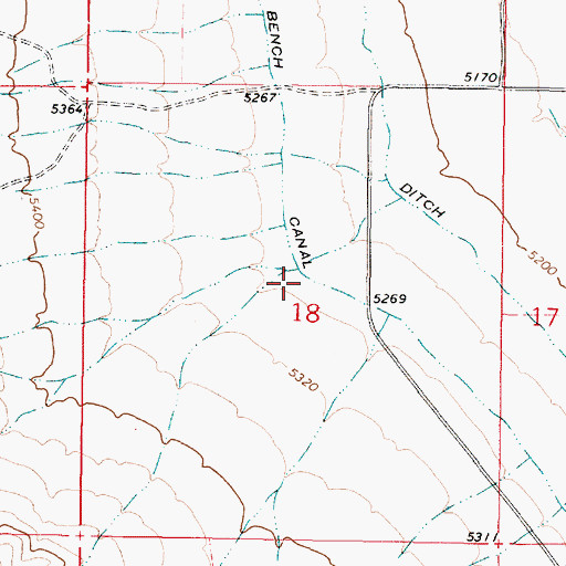 Topographic Map of Pierce Canyon, MT