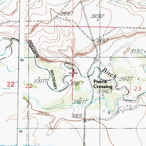 Topographic Map of Pierce Crossing, MT