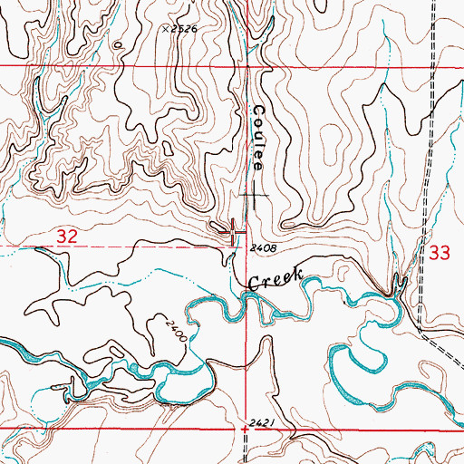Topographic Map of La Pierre Coulee, MT