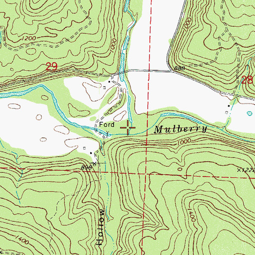 Topographic Map of Little Mulberry Creek, AR