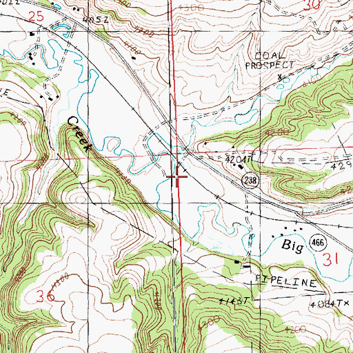 Topographic Map of Pike Creek, MT