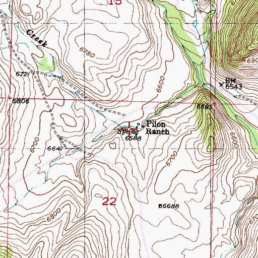 Topographic Map of Pilon Ranch, MT