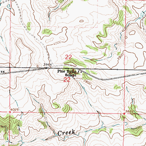 Topographic Map of Pine Butte School (historical), MT