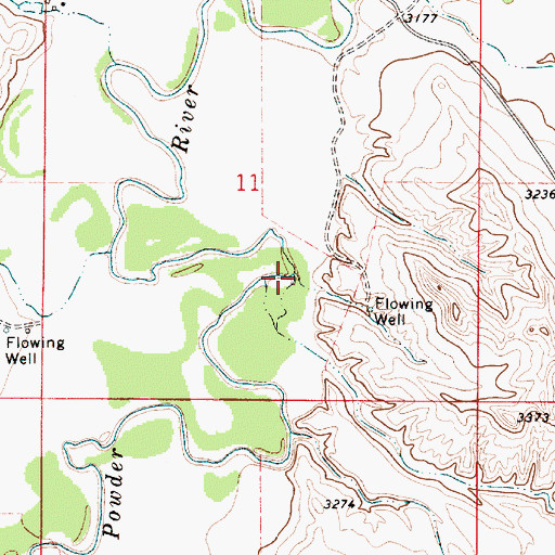 Topographic Map of Pine Creek, MT