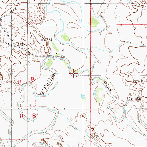 Topographic Map of Pine Creek, MT