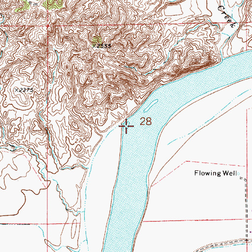 Topographic Map of Pine Creek, MT