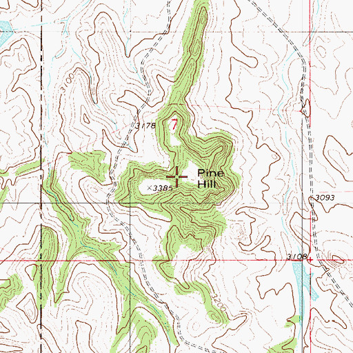 Topographic Map of Pine Hill, MT