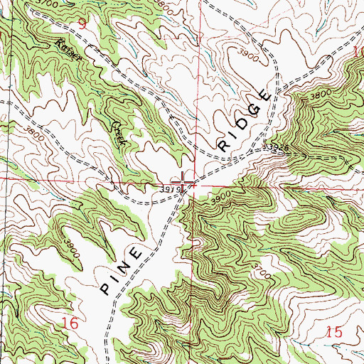 Topographic Map of Pine Ridge, MT