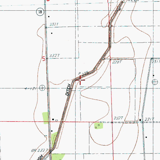 Topographic Map of Little Slough Ditch, AR