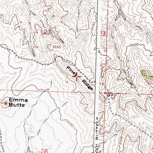 Topographic Map of Piney Ridge, MT