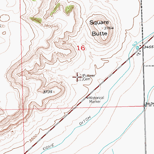 Topographic Map of Pioneer Cemetery, MT