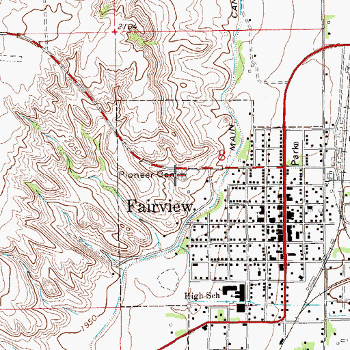 Topographic Map of Pioneer Cemetery, MT