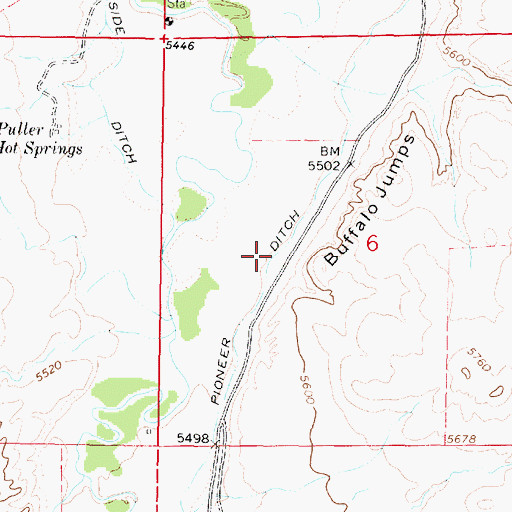 Topographic Map of Pioneer Ditch, MT