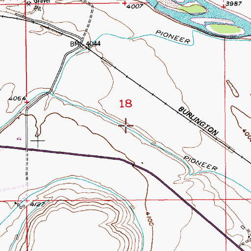 Topographic Map of Pioneer Ditch, MT