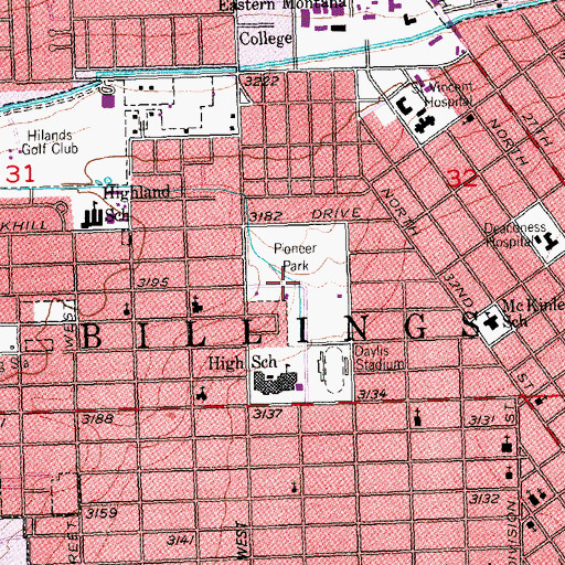Topographic Map of Pioneer Park, MT
