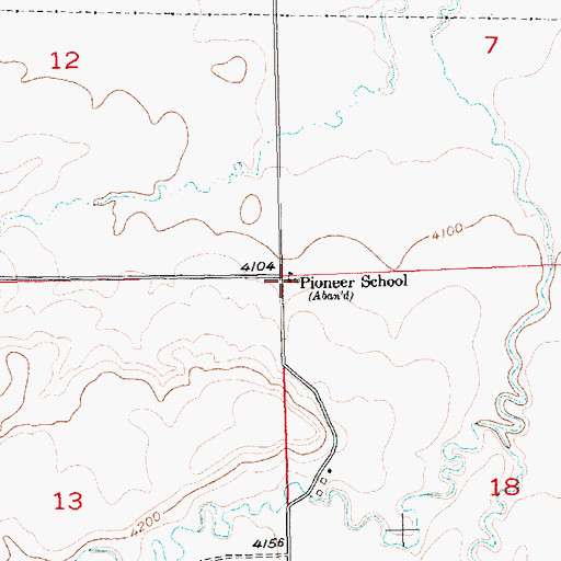 Topographic Map of Pioneer School (historical), MT